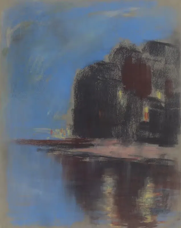 Голубое озеро под черной скалой by Золо Палугай, 1931 — digital art print download