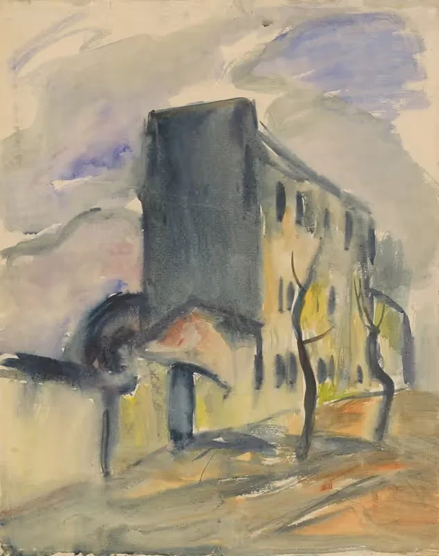 Одинокий синий дом by Золо Палугай, 1930 — digital art print download