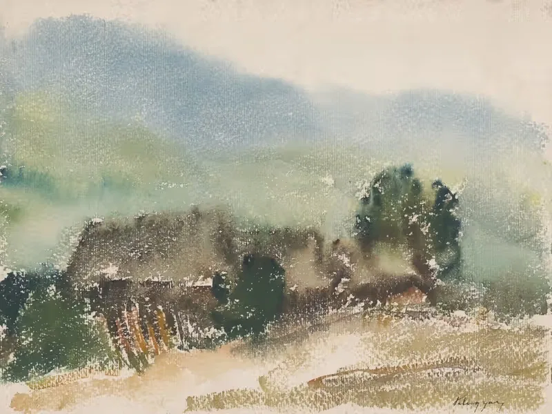 Motif with Village Cottages — Zolo Palugyay