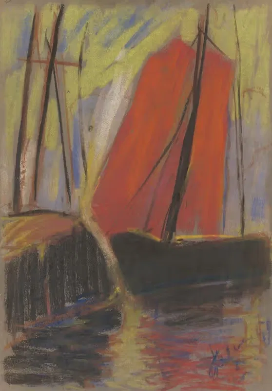 Красная яхта by Золо Палугай, 1925 — digital art print download