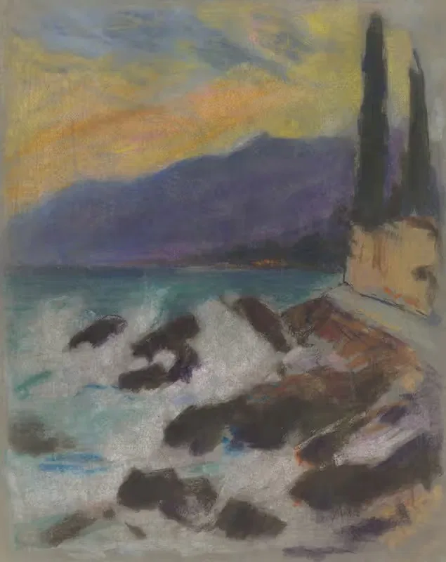 Скалистый берег с кипарисами by Золо Палугай, 1925-1928 — digital art print download