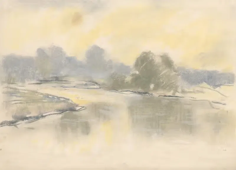 The Váh in Mist by Zolo Palugyay, 1934 — digital art print download