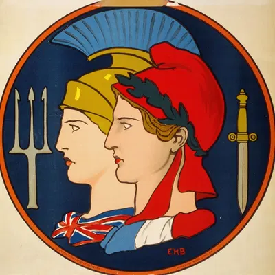 Emblem of France and Great Britain by Эдвин Хоуланд Блашфилд, 1917 — digital art print download