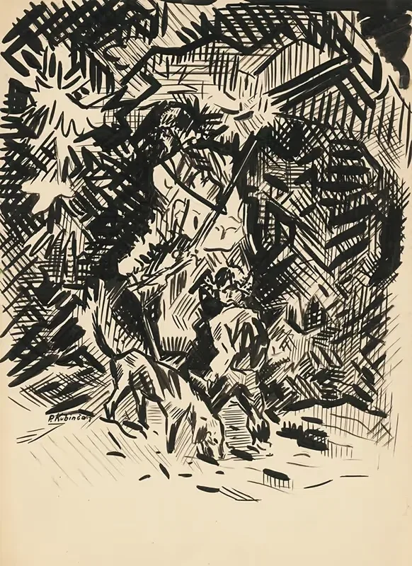Охотник by Арнольд Петер Вайс-Кубинчан, 1940 — digital art print download