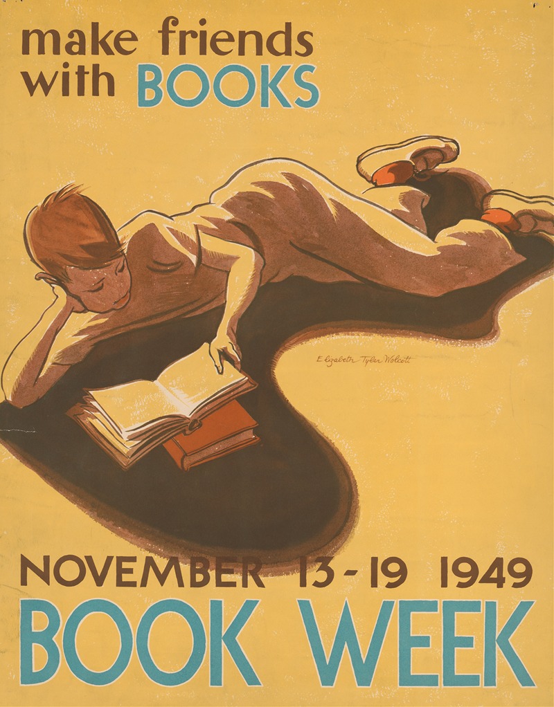 Make friends with books by Элизабета Тайлер Уолкотт, 1949 — digital art print download