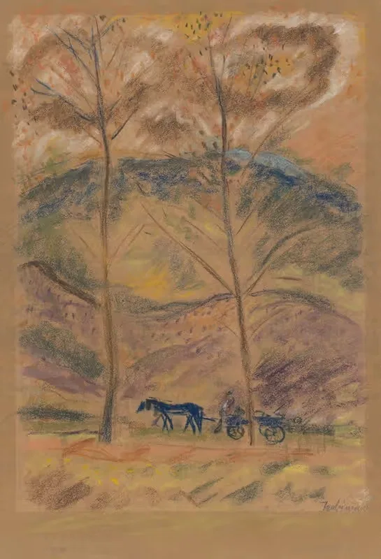 Пейзаж с возчиком by Арнольд Петер Вайс-Кубинчан, 1934–1940 — digital art print download