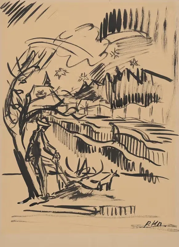 Отдыхающий пастух by Арнольд Петер Вайс-Кубинчан, 1943–1944 — digital art print download
