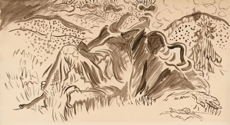 Отдыхающий человек в лесу by Арнольд Петер Вайс-Кубинчан, 1935 — digital art print download