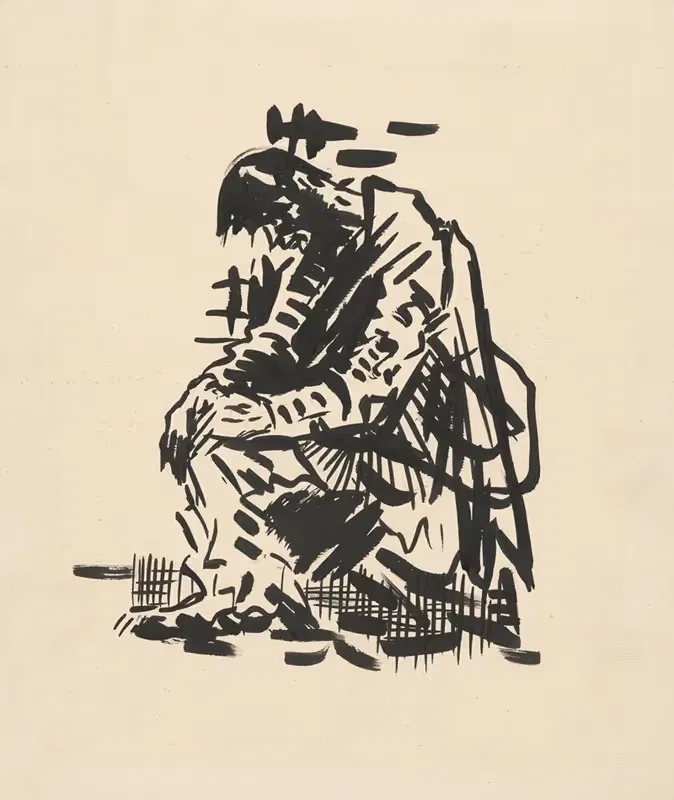 Seated Man (Tired) by Arnold Peter Weisz-Kubínčan, 1943–1944 — digital art print download