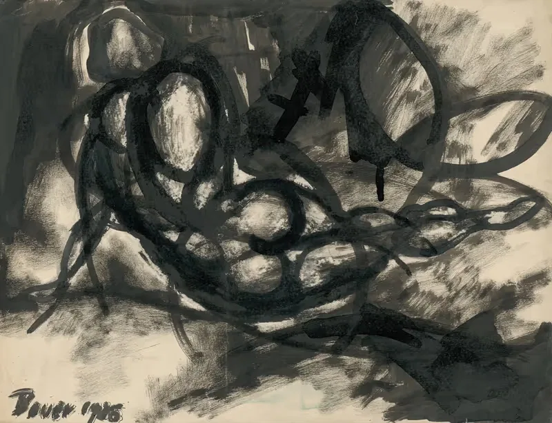 Ženský akt by Konštantín Bauer, 1926 — digital art print download