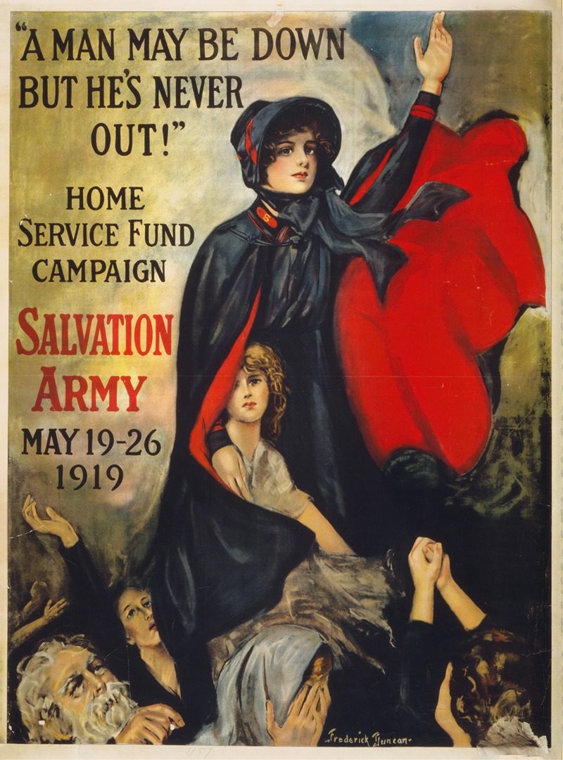 A man may be down but he's never out! by Frederick Duncan, 1919 — digital art print download