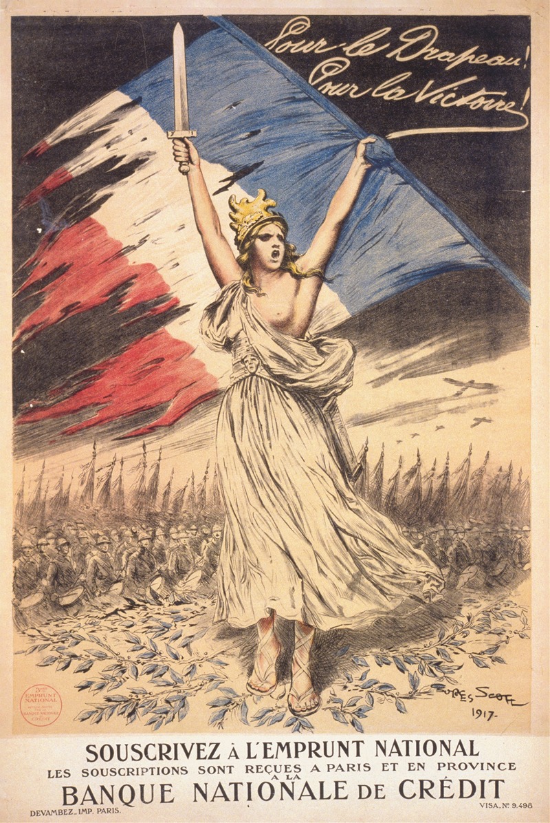 Pour le drapeau! Pour la victoire! by Жорж Бертен Скотт, 1917 — digital art print download