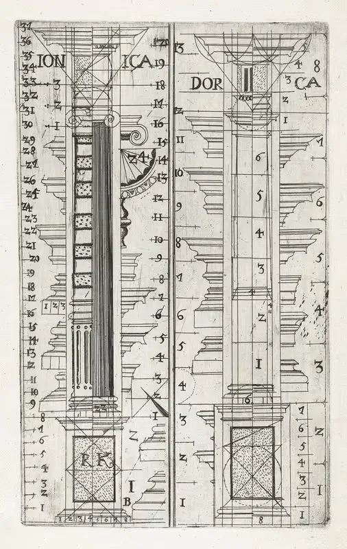 Ionische en Dorische zuil — Anonymous
