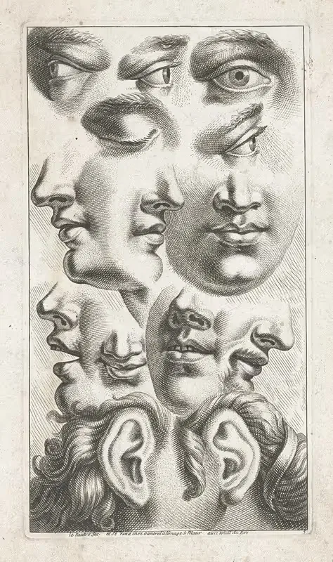 Детали лиц by Жан Лепотр, 1682 — digital art print download