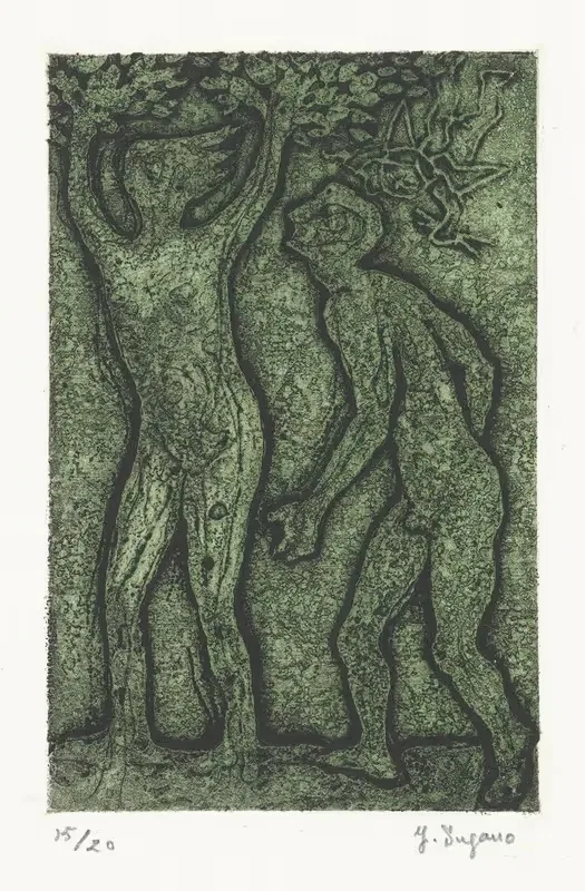 Мужчина и женщина в зеленом by Ё Сугано, 1937 - 1969 — digital art print download