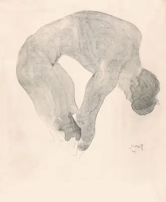 Наклоняющийся голый мужчина by Рейер Столк, 1924 — digital art print download