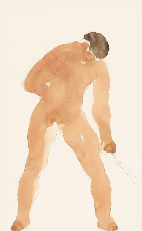 Staande naakte man by Reijer Stolk, 1906 — digital art print download