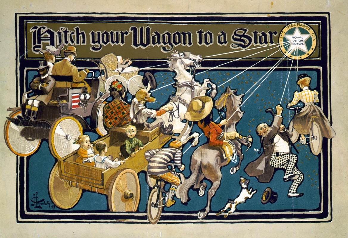 Hitch your wagon to a star by Джозеф Кристиан Лейендеккер, 1898 — digital art print download