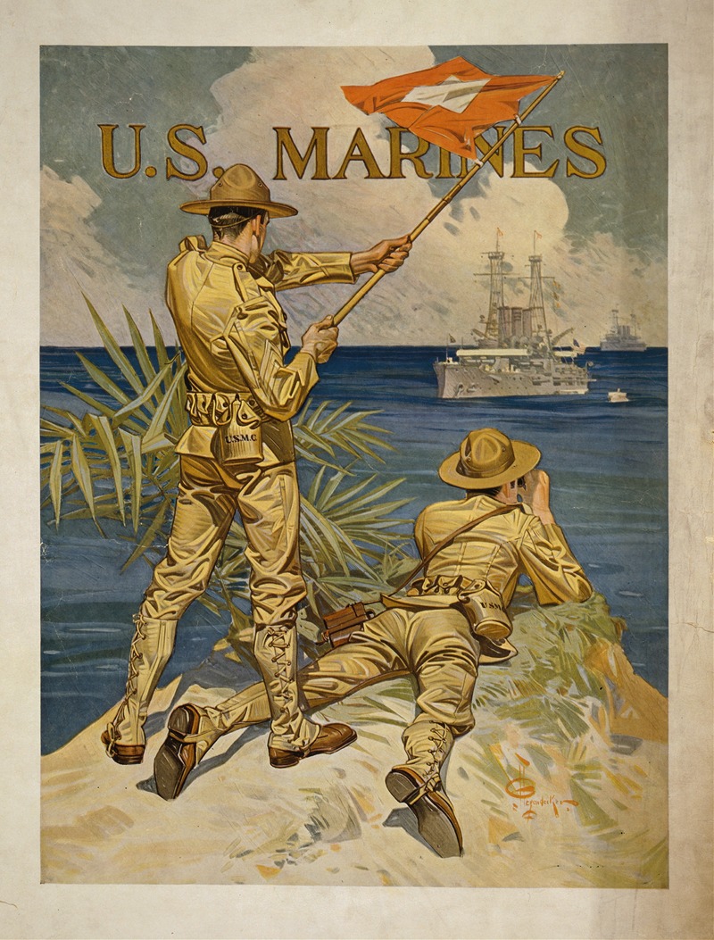 U.S. Marines by Джозеф Кристиан Лейендеккер, 1917 — digital art print download