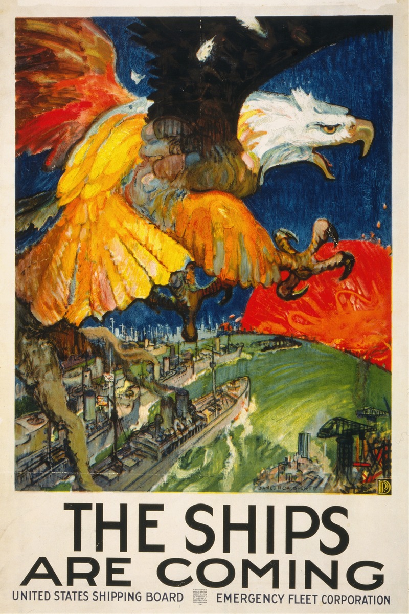 The ships are coming by Джеймс Генри Догерти, 1917 — digital art print download