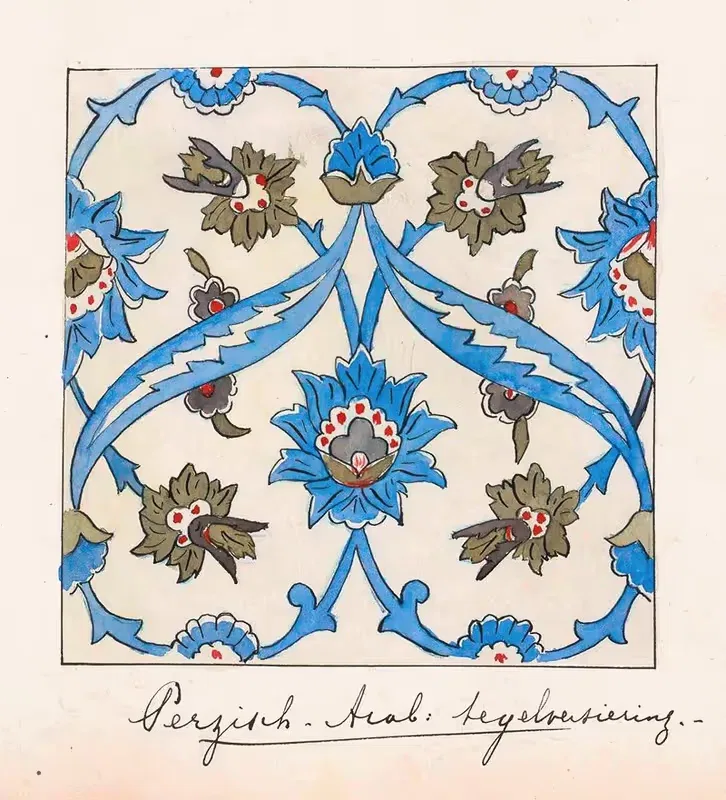 Perzisch-Arabische florale tegelversiering — Johanna van de Kamer