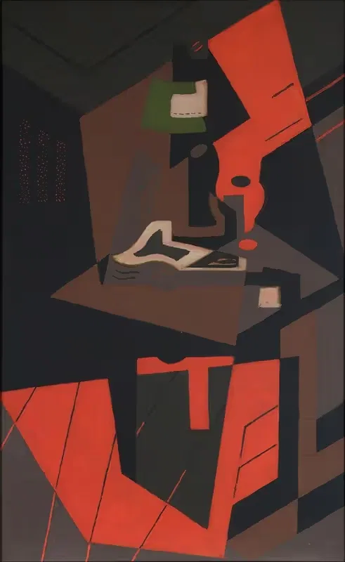 Натюрморт с красной лампой by Мария Бланшар, 1916-1918 — digital art print download