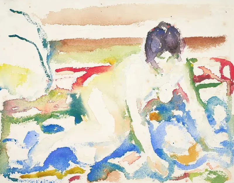 Ню на узорном ковре by Эдвард Мунк, 1919-1920 — digital art print download