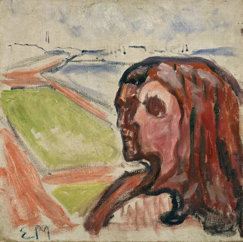 Head by Head in Landscape by Edvard Munch, 1908 — digital art print download