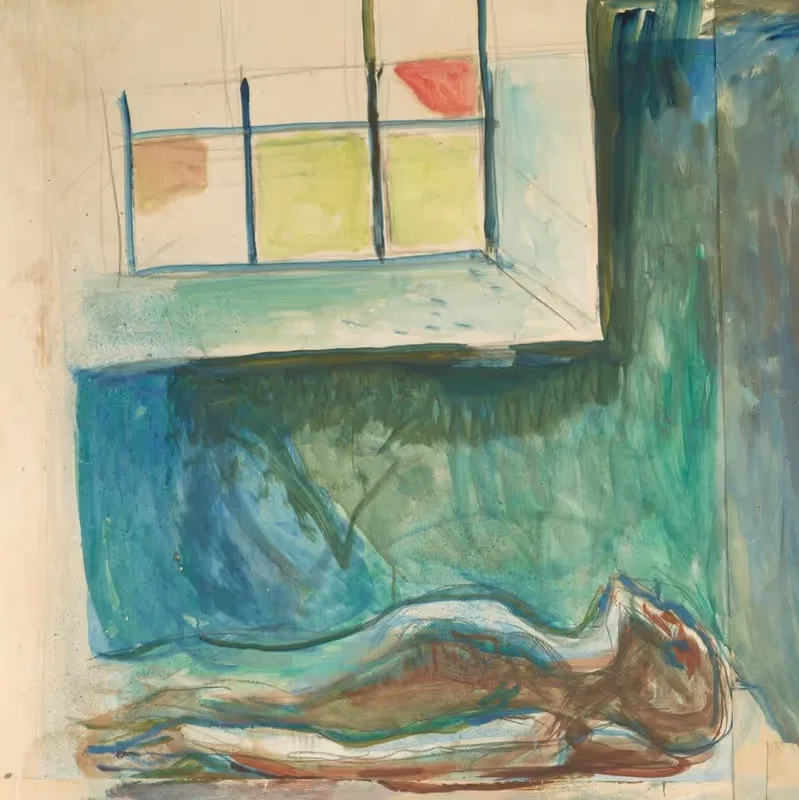 Manskropp på obduksjonsbordet — Edvard Munch