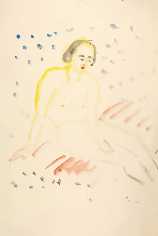 Сидящая обнаженная by Эдвард Мунк, 1920-1925 — digital art print download