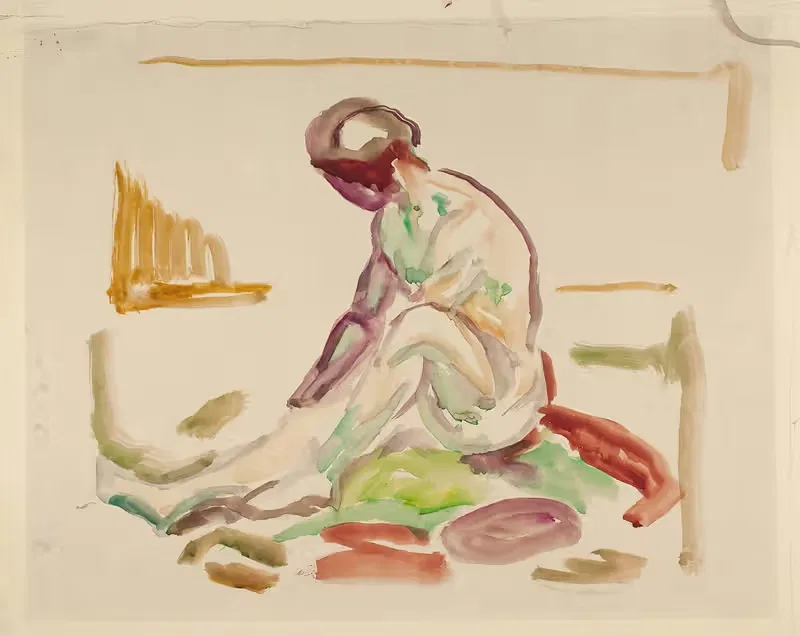 Sittende akt by Edvard Munch, 1919-1924 — digital art print download