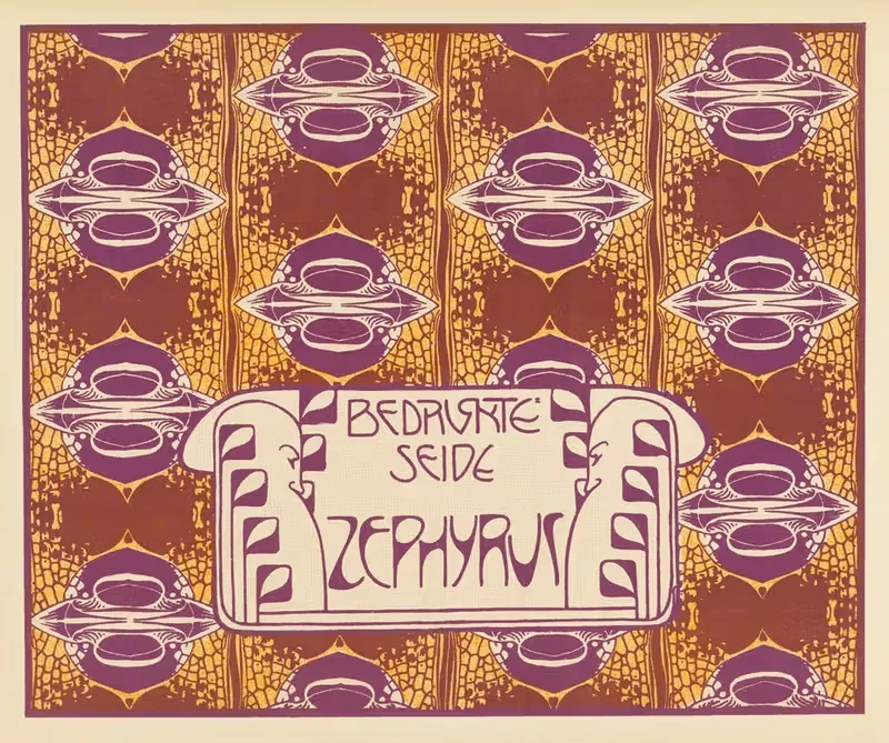 Печатный шелк Зефир (Zephyrus Printed Silk) by Коломан Мозер, 1901 — digital art print download