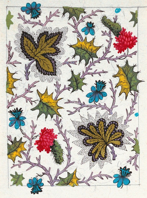 Floral design for printed textile Pl VII by Аноним, 1800–1818 — digital art print download