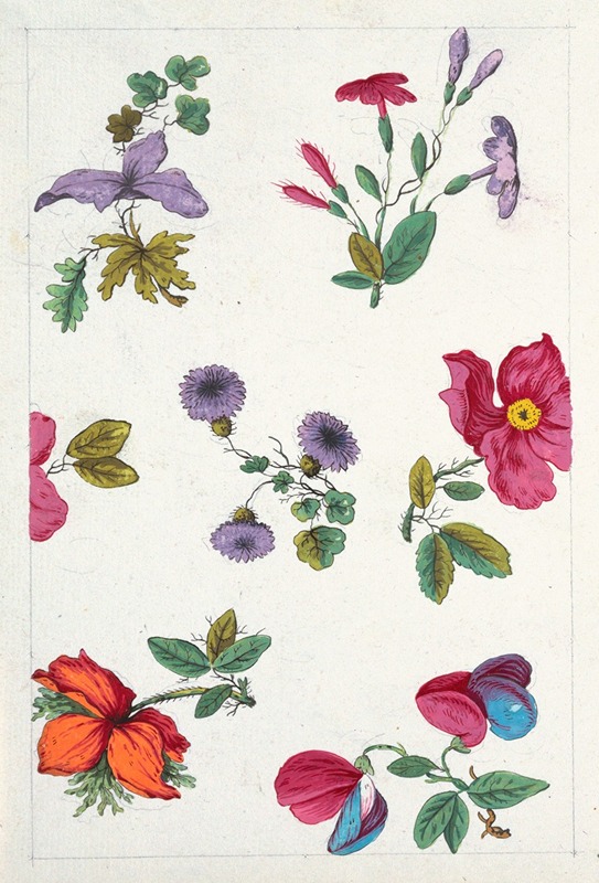 Floral design for printed textile Pl XII — Anonymous