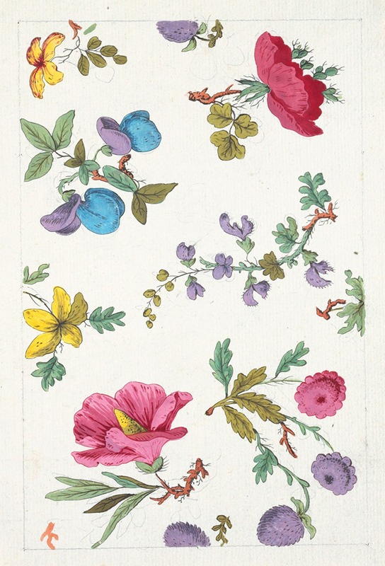 Floral design for printed textile Pl XIII — Аноним