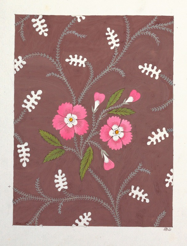 Floral design for printed textile Pl XL — Аноним