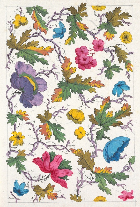 Floral design for printed textile Pl XVII — Аноним