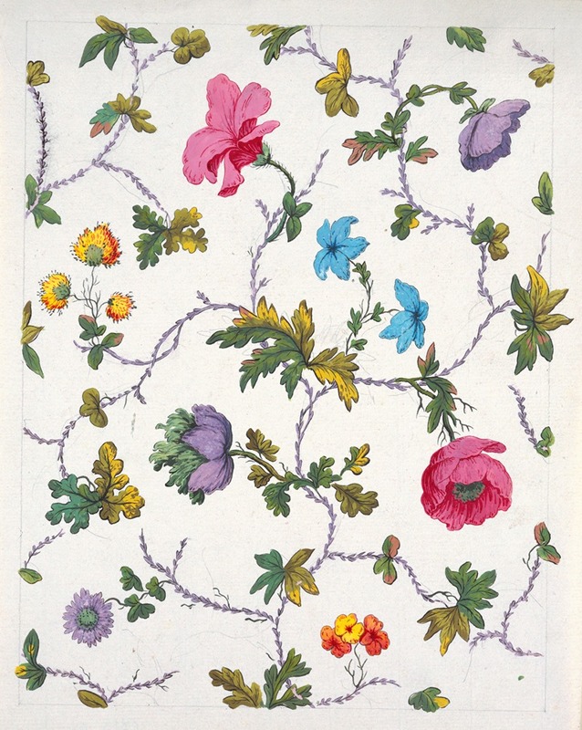 Floral design for printed textile Pl XXII — Аноним