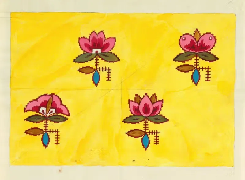 Floral design for printed textile Pl XXVII — Anonymous