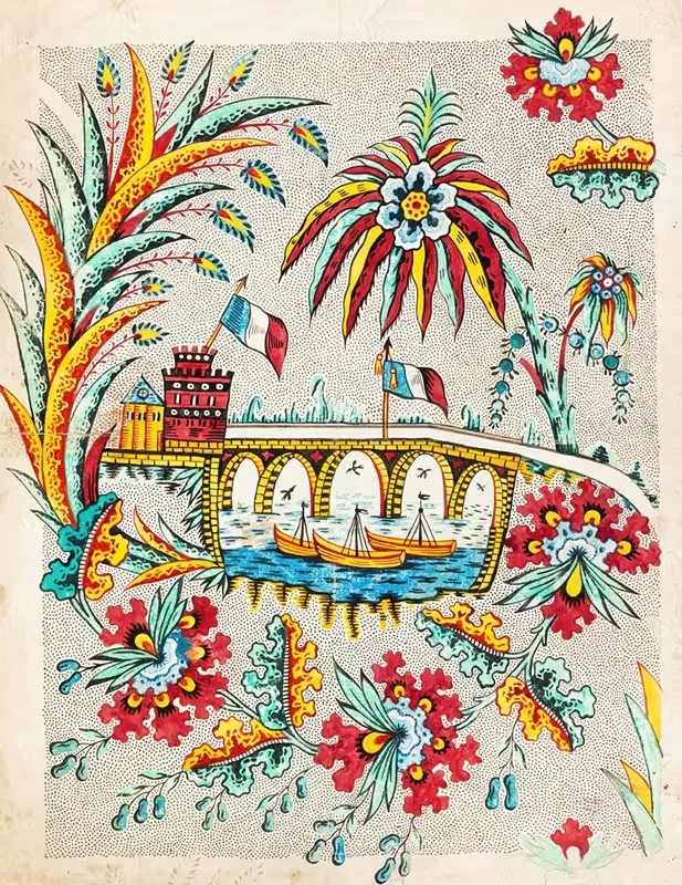 Доказательство дизайна для печатного текстиля by Аноним, 1800–1820 — digital art print download