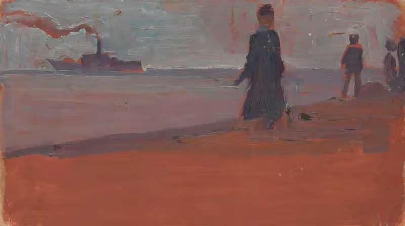 Пароход, вид с пляжа by Эгон Шиле, 1907 — digital art print download