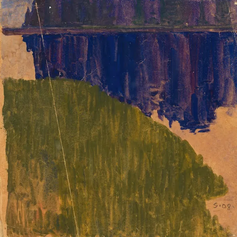 Ландшафтное исследование; Хиршберген – Баварский лес by Эгон Шиле, 1908 — digital art print download