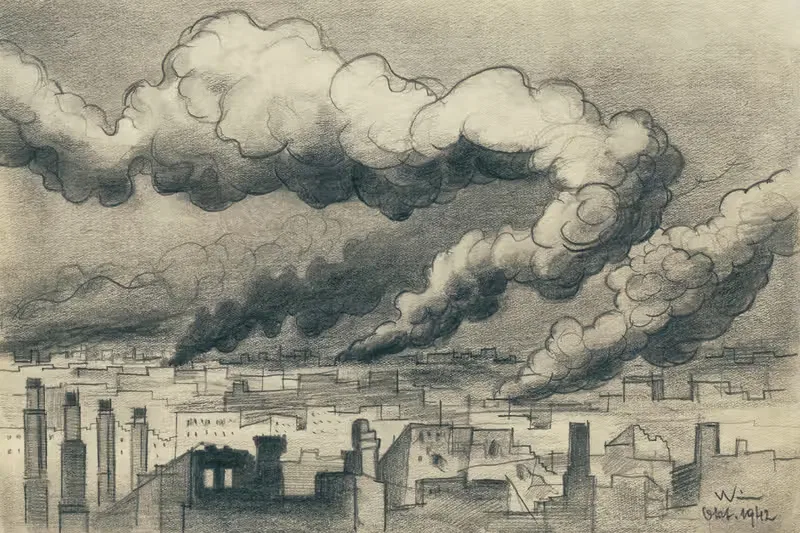 Brennende Stadt (Stalingrad) — Karl Wiener