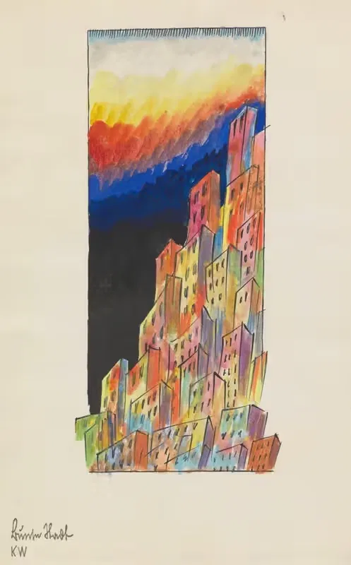 Цветной город, Грац by Карл Винер, 1924 — digital art print download