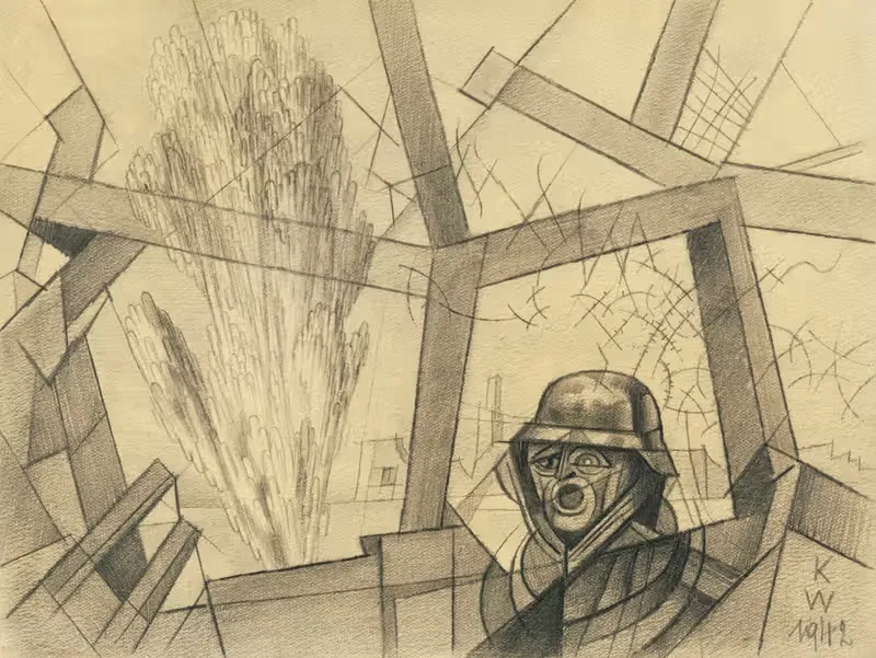 Deutscher Soldat im Trommelfeuer — Karl Wiener