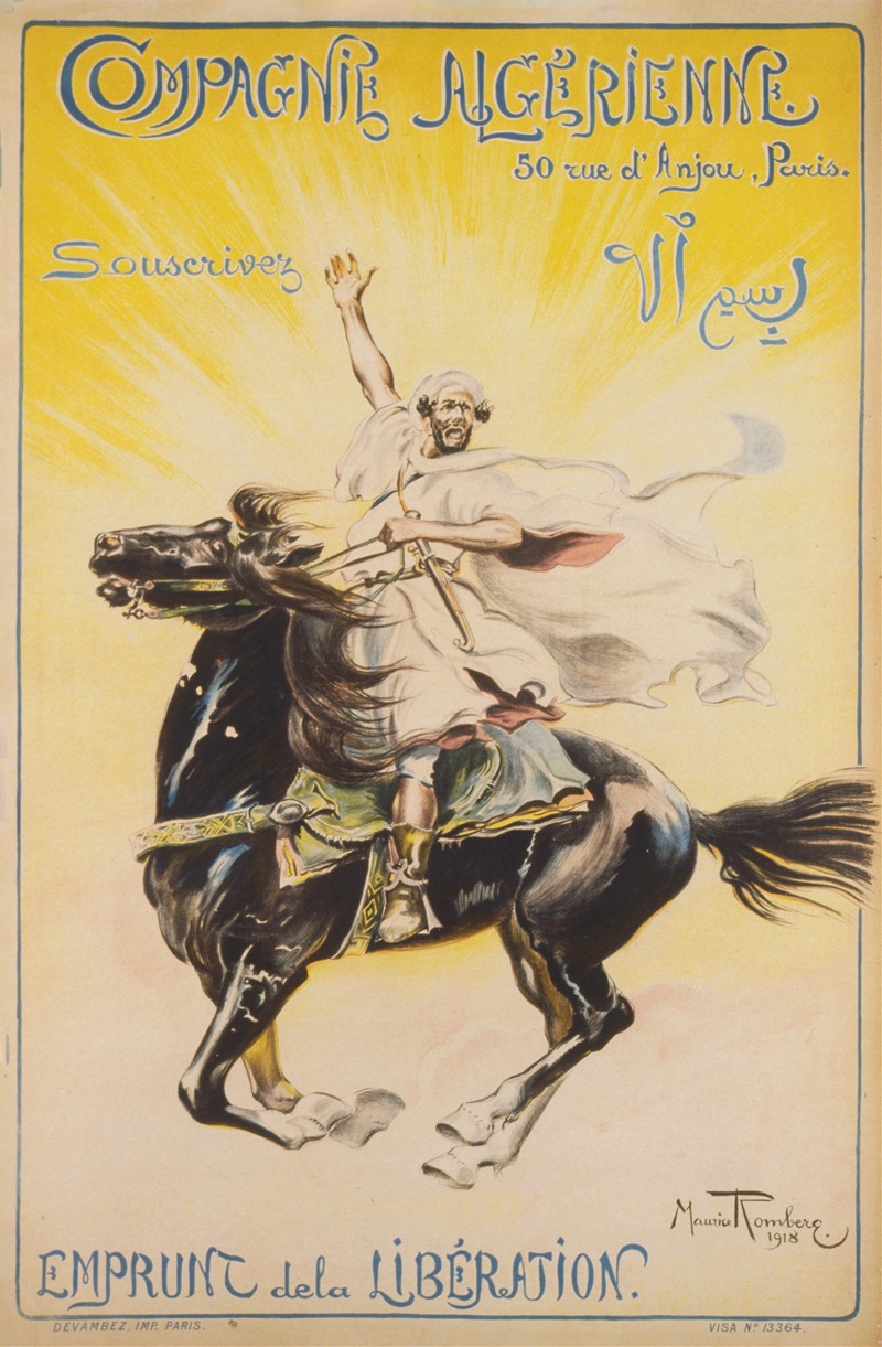 Compagnie Algerienne by Maurice Romberg, 1918 — digital art print download
