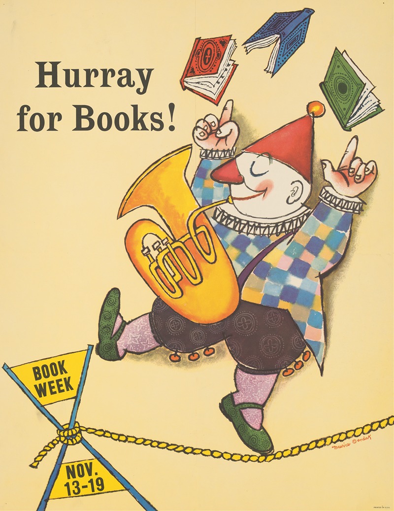 Hurray for books! by Maurice Sendak, 1960 — digital art print download
