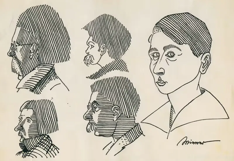 Без названия (5 портретов) by Карл Винер, 1919 — digital art print download