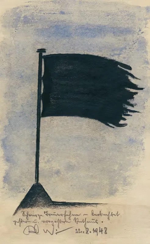 Черный траурный флаг by Карл Винер, 1948 — digital art print download