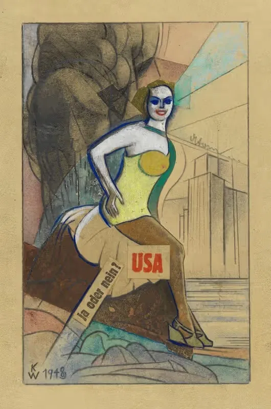 США – да или нет by Карл Винер, 1948 — digital art print download